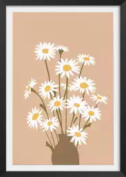 Paquerettes en vase - affiche de fleurs