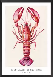 Homard de bretagne - affiche cuisine vintage