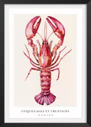 Homard de bretagne - affiche cuisine vintage