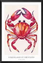 Crabe de Bretagne - affiche cuisine vintage