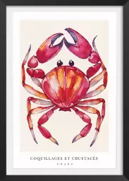 Crabe de Bretagne - affiche cuisine vintage