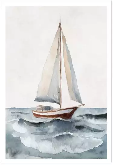 Pleine voile - peinture bord de mer