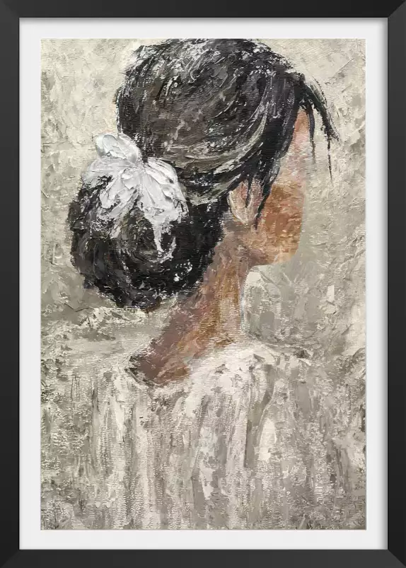 Chignon et dentelle - peinture contemporaine