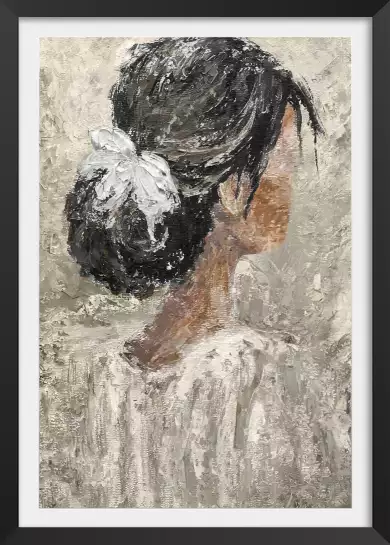 Chignon et dentelle - peinture contemporaine