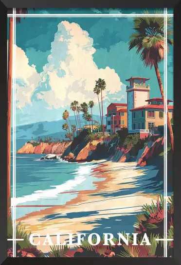 Falaise californienne - poster mer et plage