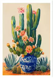 En terre et en pot - affiche cactus