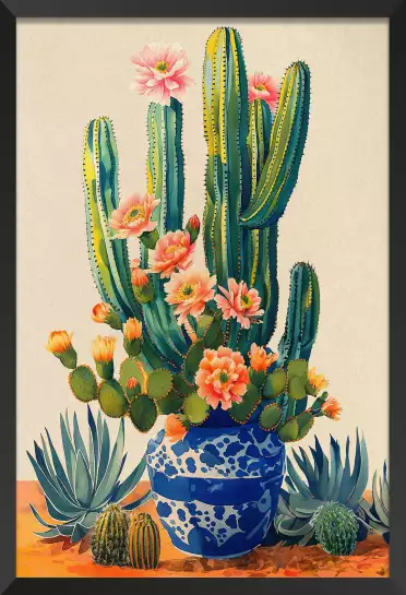 En terre et en pot - affiche cactus