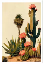 Floraison - affiche cactus