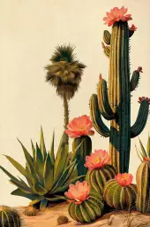 Floraison - affiche cactus