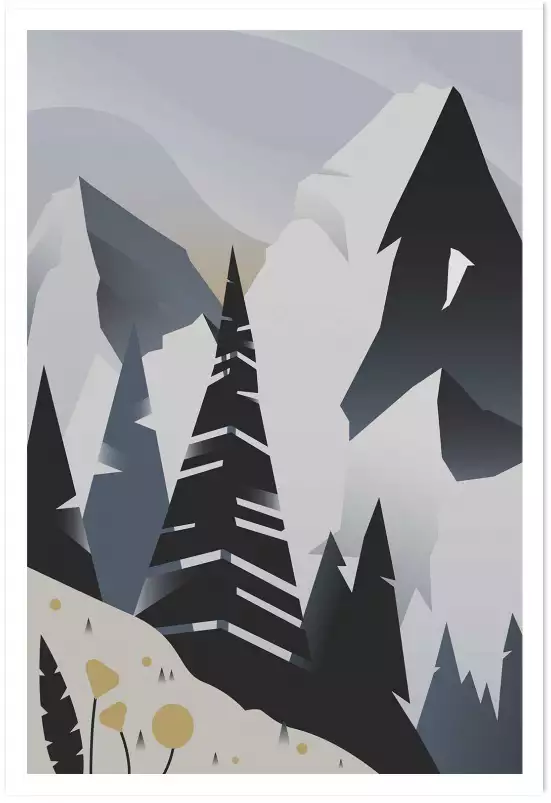 De roches - affiche montagne