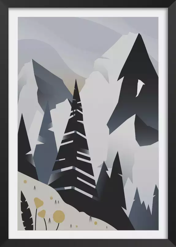 De roches - affiche montagne