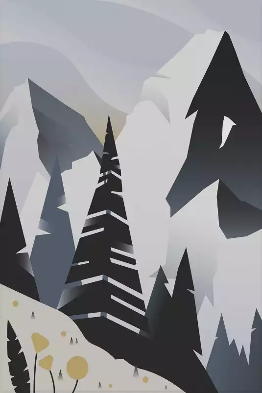 De roches - affiche montagne