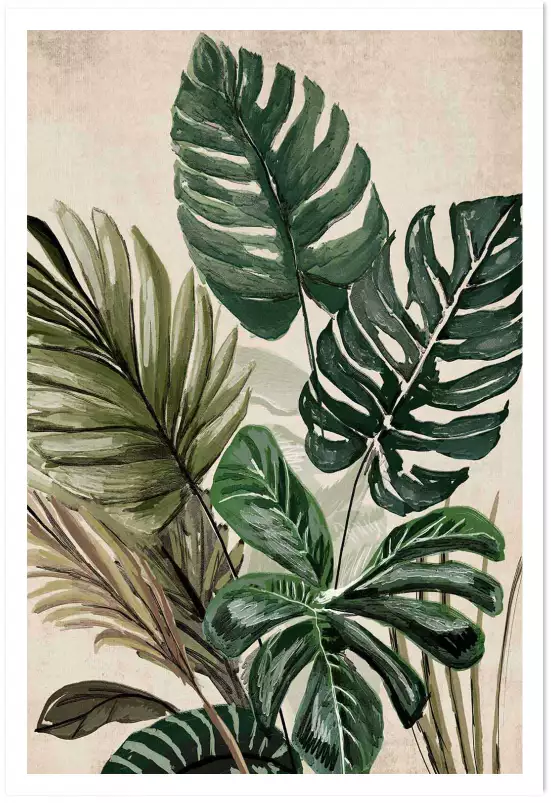 Monstera et cie - affiche feuille