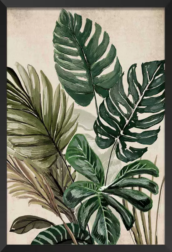 Monstera et cie - affiche feuille