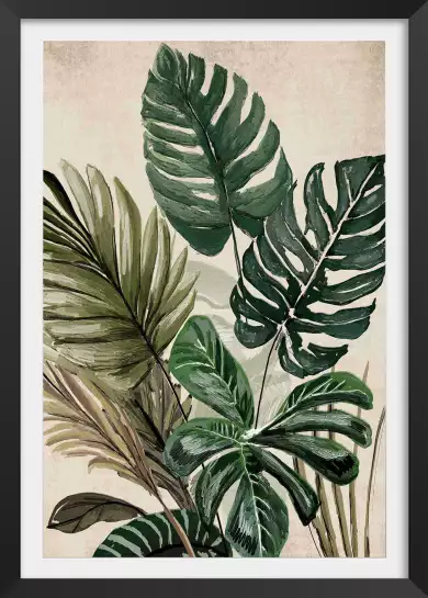 Monstera et cie - affiche feuille