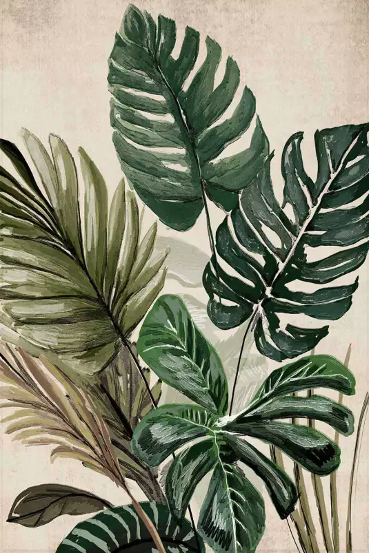 Monstera et cie - affiche feuille