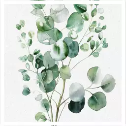 Aquarelle et eucalyptus - poster plante