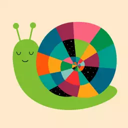 Rainbow escargot - poster enfant