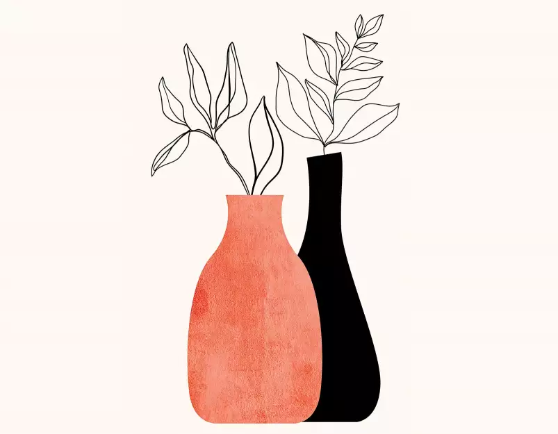 Plantes design - fond de hotte artistique