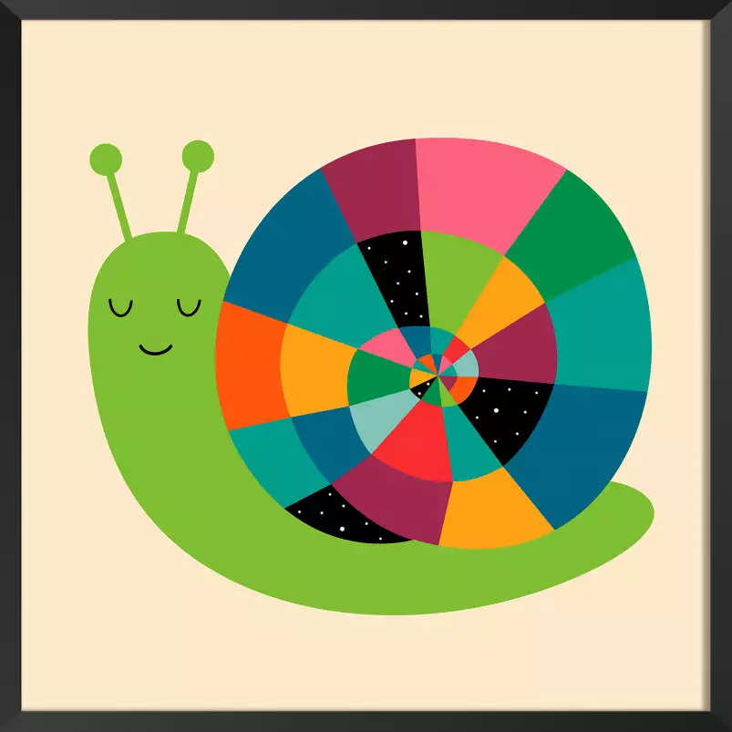 Rainbow escargot - poster enfant