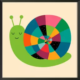 Rainbow escargot - poster enfant