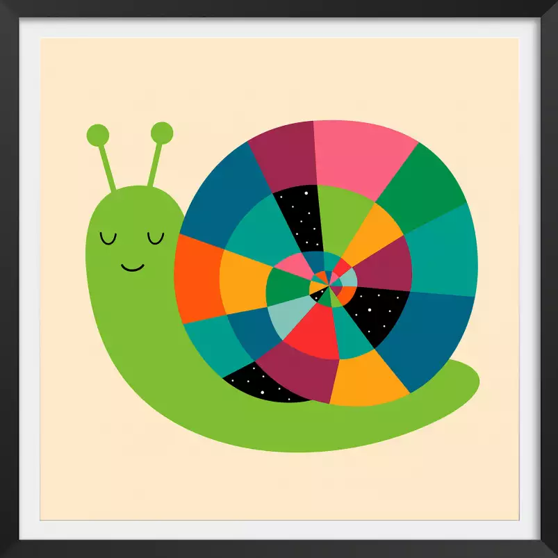 Rainbow escargot - poster enfant