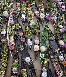 Pasar Terapung - Fond de hotte nature et paysage