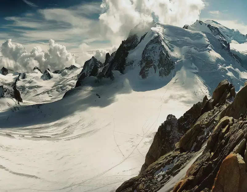 Vue depuis l'Aguille du Midi - fond de hotte décoratif