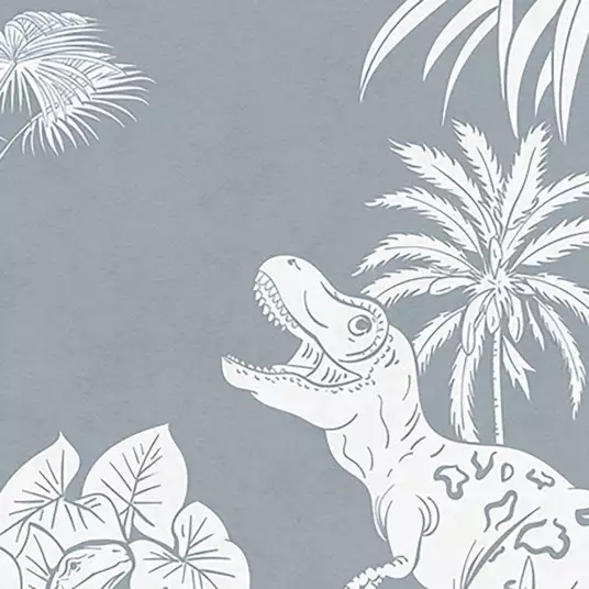 Dinos monochrome bleu - papier peint chambre enfants