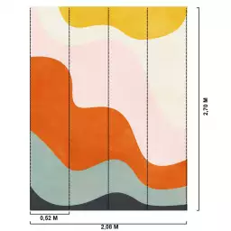 Orange pulse - tapisserie panoramique graphique