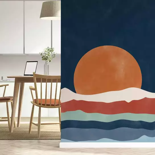 Mid century moon - tapisserie panoramique