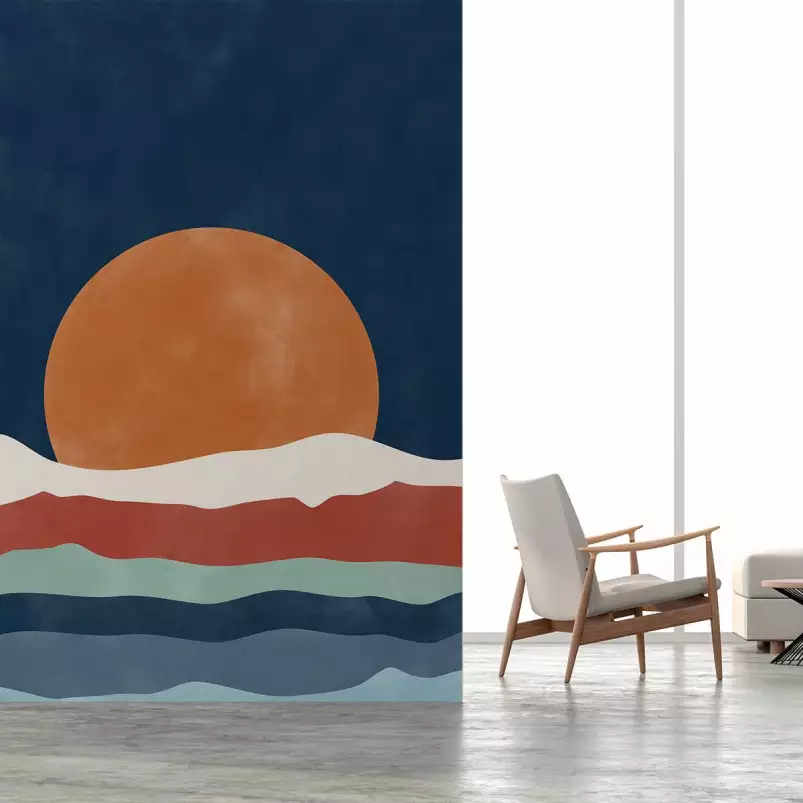 Mid century moon - tapisserie panoramique