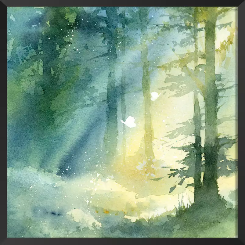 Bosquet ombragé - foret peinture