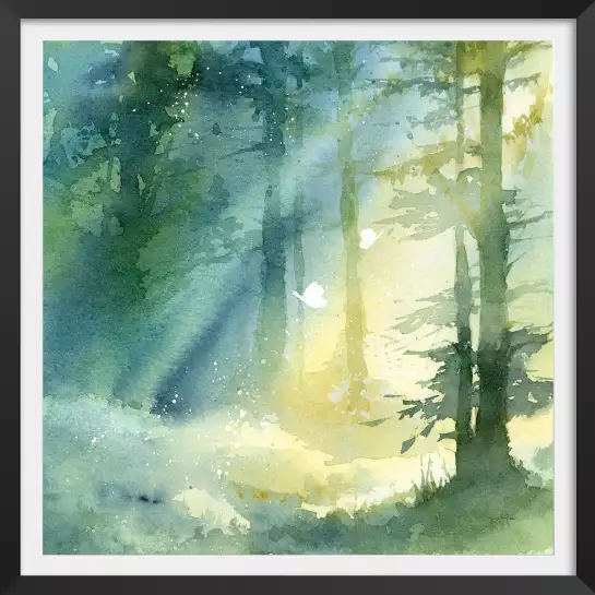 Bosquet ombragé - foret peinture