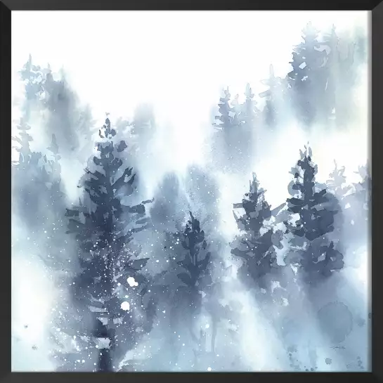 Neige sur la forêt - foret peinture