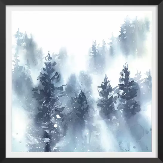Neige sur la forêt - foret peinture