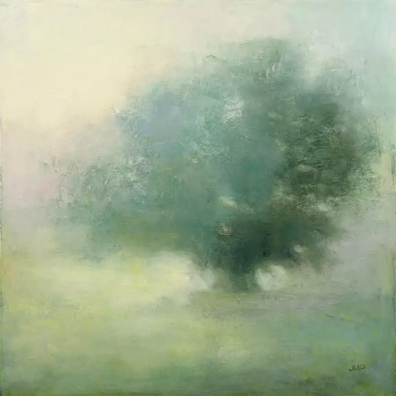 Brume verte - foret peinture