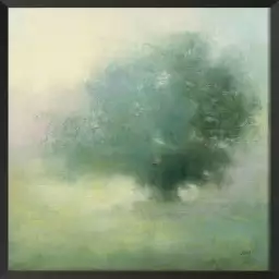 Brume verte - foret peinture