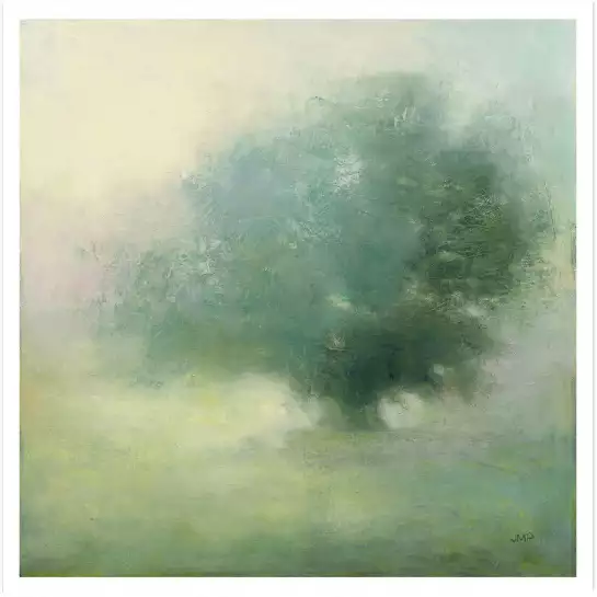 Brume verte - foret peinture