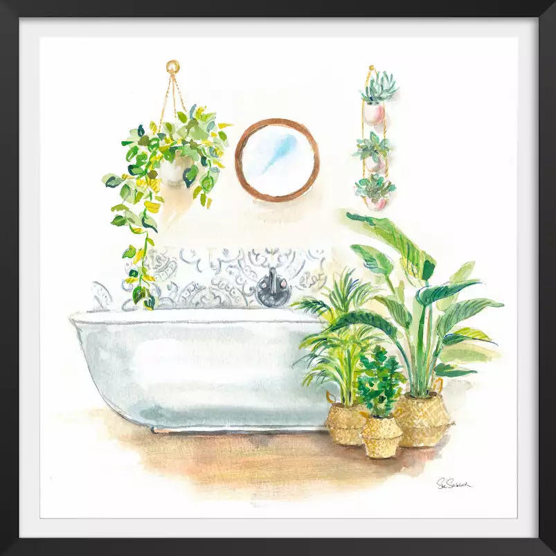 Baignoire tropicale - poster plantes