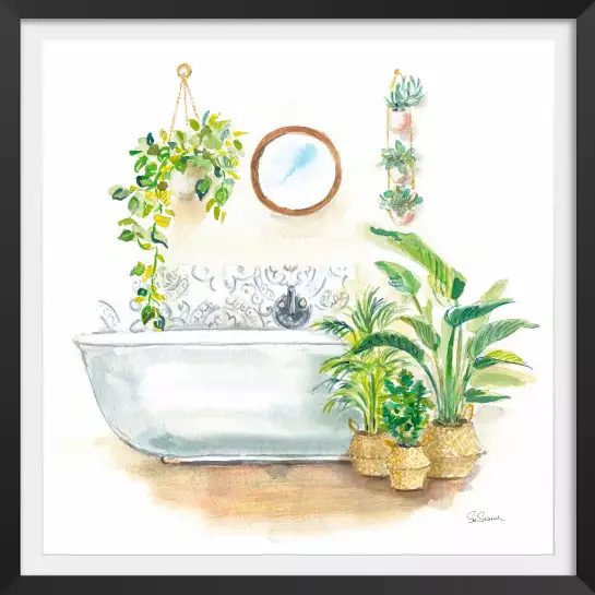 Baignoire tropicale - poster plantes