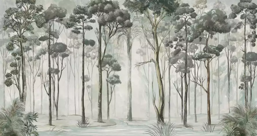 Forêt en Provence - papier peint paysage mural