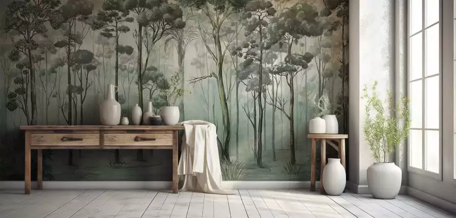 Forêt en Provence - papier peint paysage mural