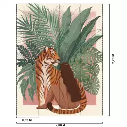 Femme de la savane - tapisserie panoramique jungle animaux