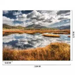 Lac et miroir - tapisserie panoramique nature