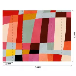 Damier coloré - tapisserie panoramique graphique