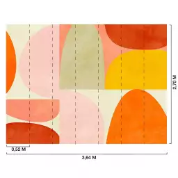 Formes et couleurs oranges - tapisserie panoramique