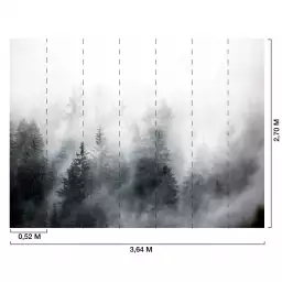 Bois sous la brume - tapisserie panoramique