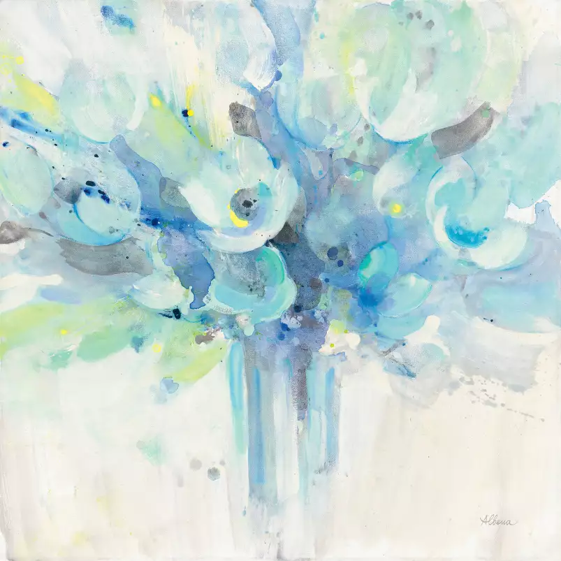 Bouquet bleu - tableau peinture fleurs