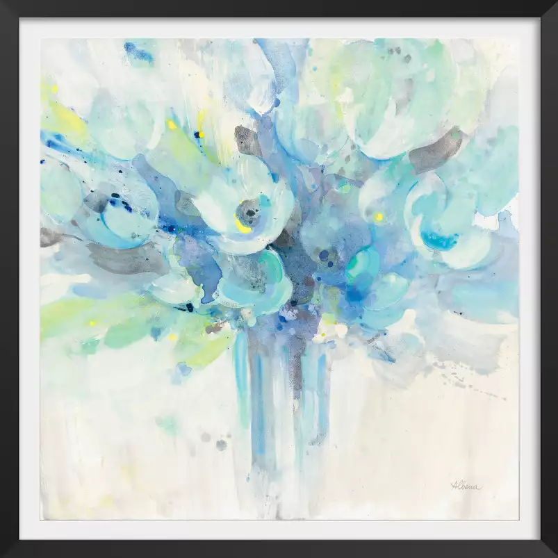 Bouquet bleu - tableau peinture fleurs